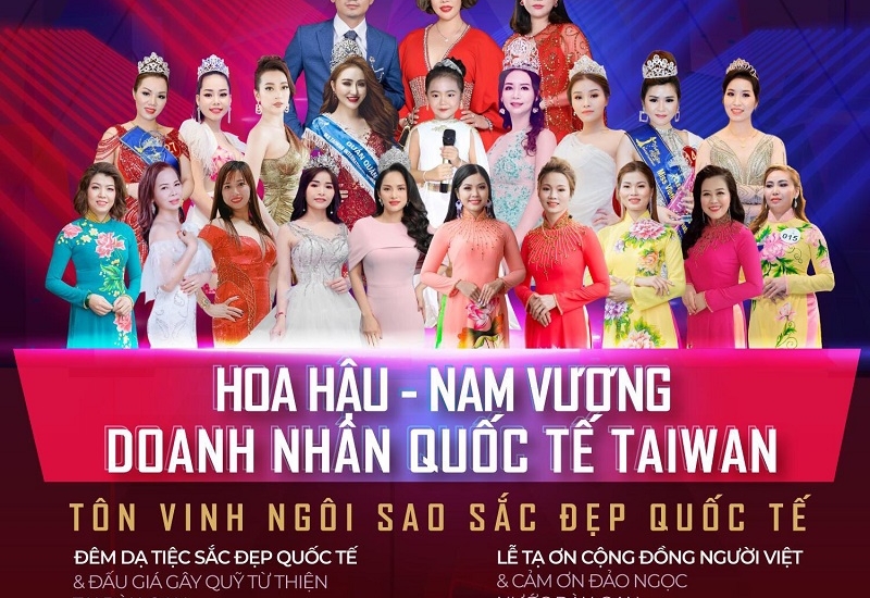 Cuộc thi Hoa hậu - Nam vương doanh nhân quốc tế Taiwan quy mô diễn ra tháng 12/2019 tại Đài Loan